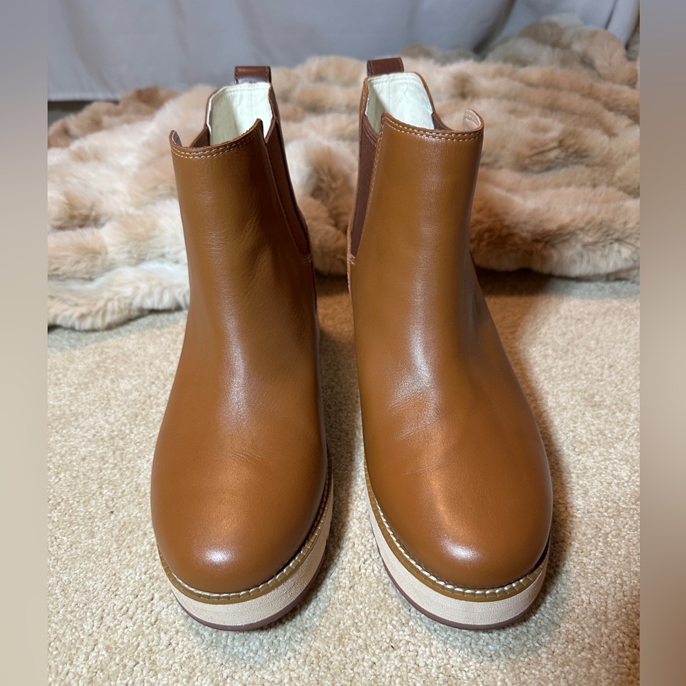 COLE HAAN Zerogrand City Leather Wedge Boots